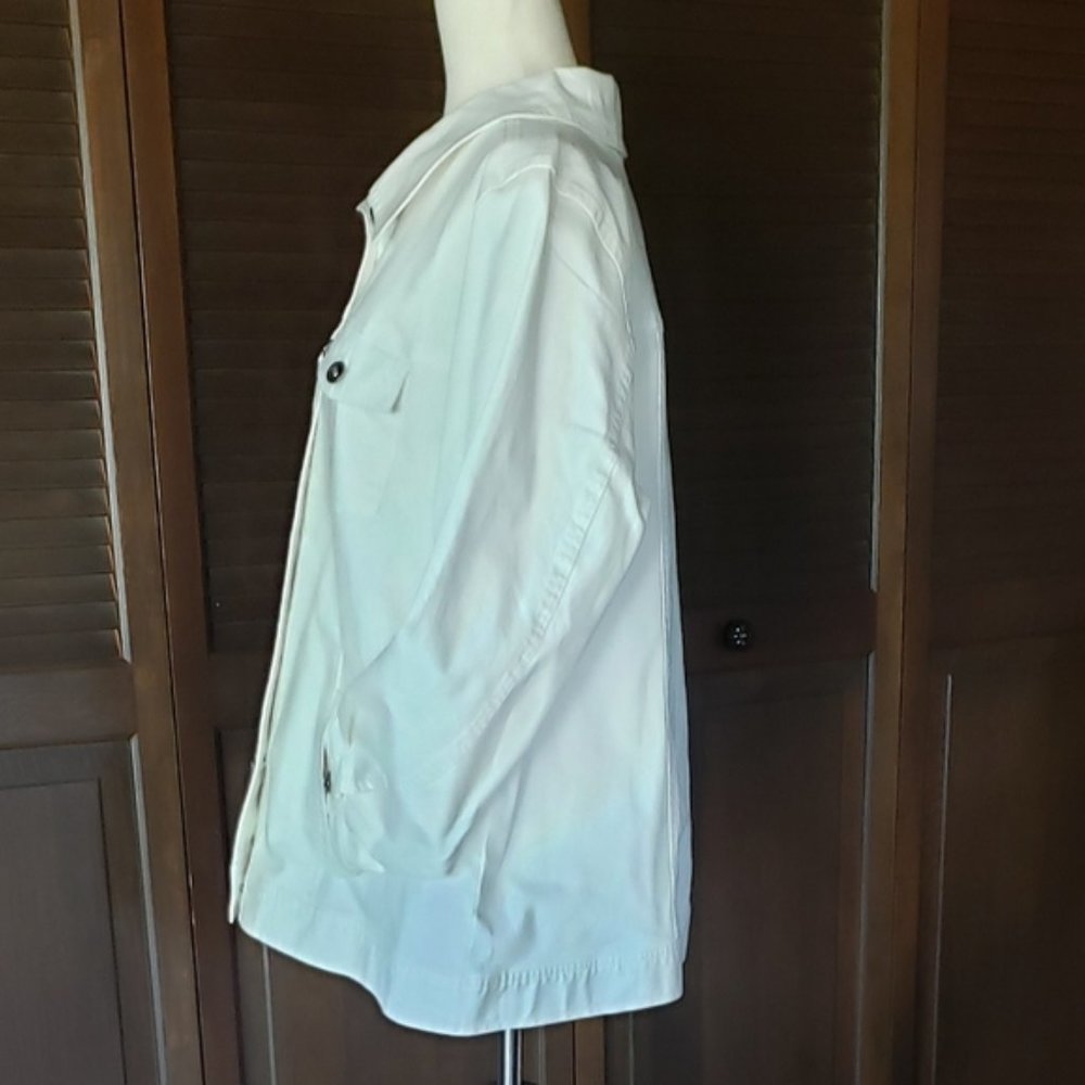 D&Co - Stretch Twill Jean Jacket with Bling Buttons - White - XL - EUC - Picture 5 of 14